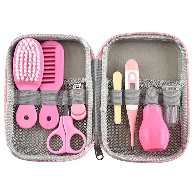 13pcs Multifunctional Baby Nail Clippers 8 8-piece Comb Nose Inhaler EVA Package Care Set Coisas Para Bebê