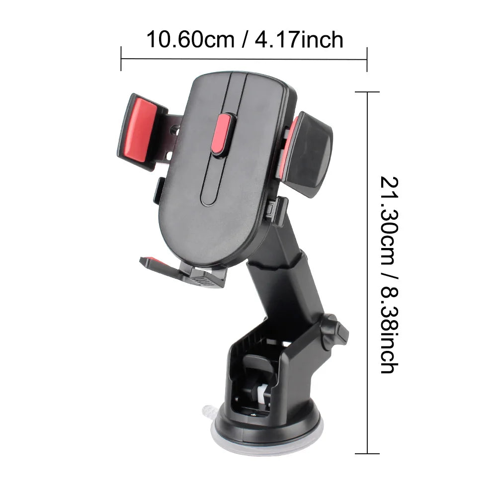 Truck Interior Phone Holder For 66-84mm Width Mobile Phone Stand GPS Navigation Support 360° Rotating Strong Suction Car Holder