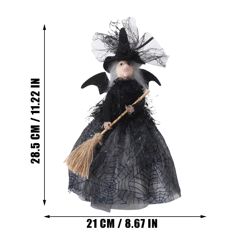 High Quality Haunted House Doll Ornaments Decorate Props Tree Top Star Witch Doll Halloween Decorations Ghost Festival