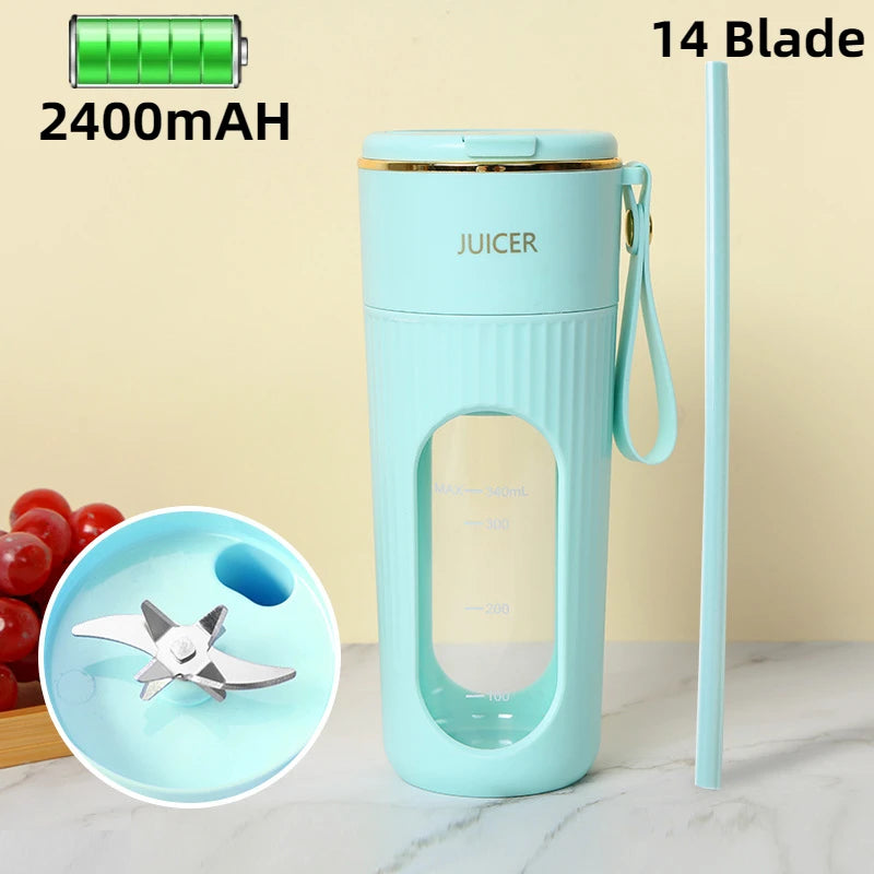 Juicer Cup Wireless Charging Small Portable High Quality Macaron Color Juice Cup Home Multi-functional Automatic Fruit Blender