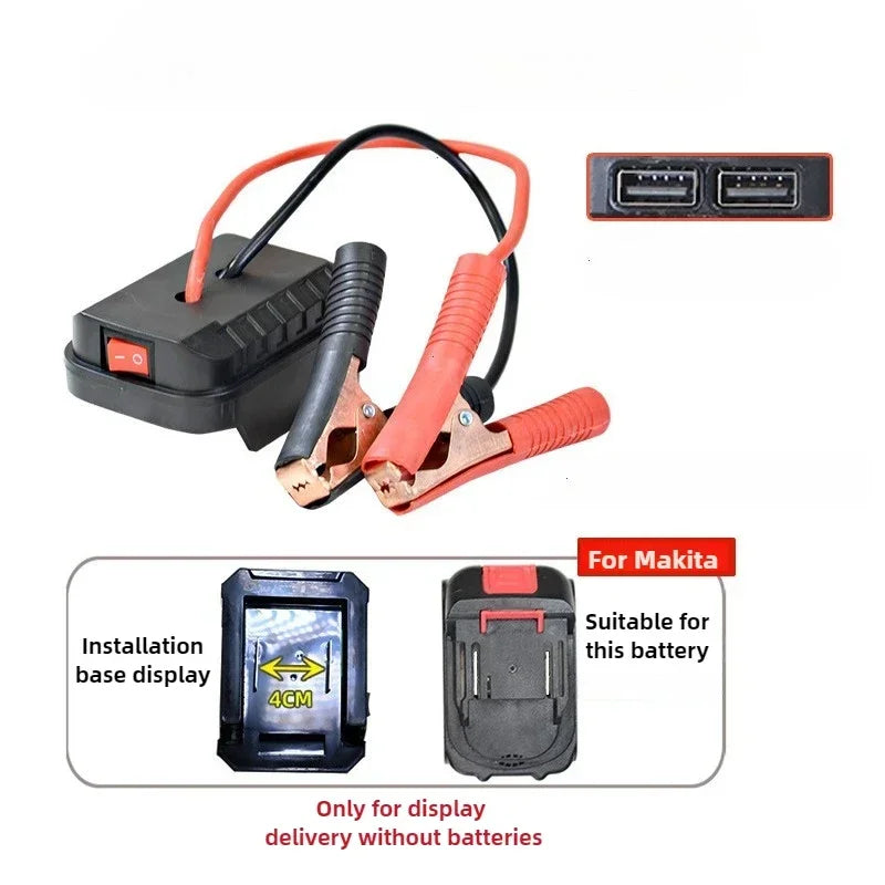 Igniter Jump Starter for Makita Lithium Battery Booster Cable Adapter Emergency Power Kit DIY Converter with Clip