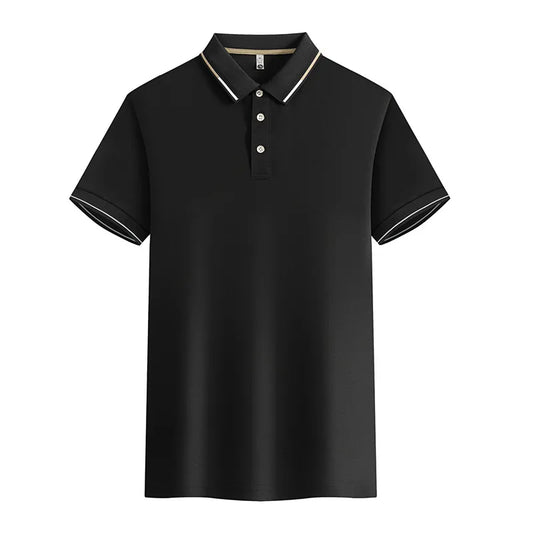 Polo Shirt mens Summer New Mens Short Sleeve Polo Shirt synthetic fiber Men's Business Casual Polo Shirt S-4XL
