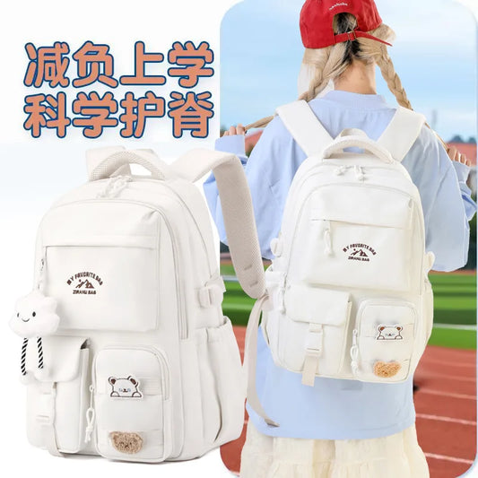 Korean Style Daily Backpack For Women Packsack Waterproof nylon Fabric Travel Backpacks Girls School Bag Teenagers Casual Bags