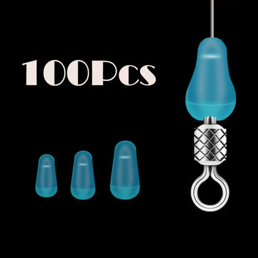 100Pcs/lot Rubber Space Beans Sea Carp Fly Fishing Blue Rubber Oval Stopper Fishing Float Fishing Bobber High Quality