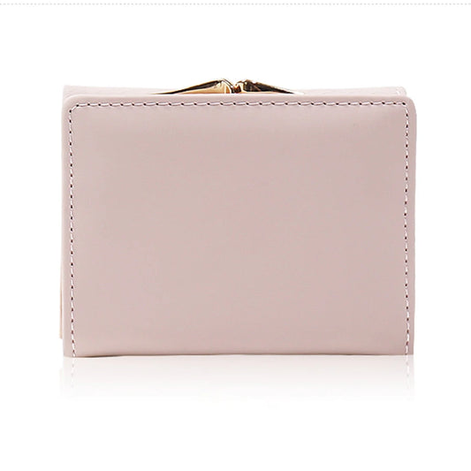 Purse Women's Short Korean PU plaid buckle triple Fold bag Folding niche fashion trend All-in-one Student Coin Coin Purse Women'