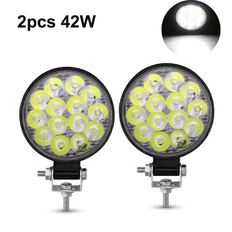 NLpearl 42W 48W Mini LED Work Light 12V 24V LED Light Bar Off Road Spotlight for Jeep Truck 4X4 Car SUV ATV Barra LED Headlights