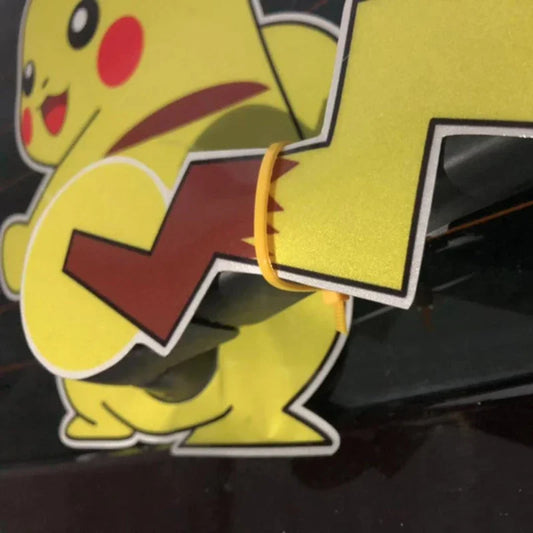 Pokemon Cute Pikachu Reflective Wiper Decorative Stickers Car Rear Window Wagging Tail Modification Decals Children's Toys