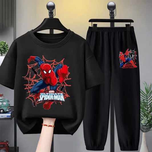 Autumn Boys Clothes long sleeve& trousers 2 Pieces Set Teenage Girls & Boys Printed Spider-Man lronman Tracksuit Fashion Casual