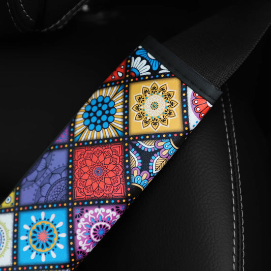 Car Seat Belt Shoulder Guard Pads Covers Protective Sleeve Bohemian Style Insurance Belt Shoulder Protection Auto Accessories