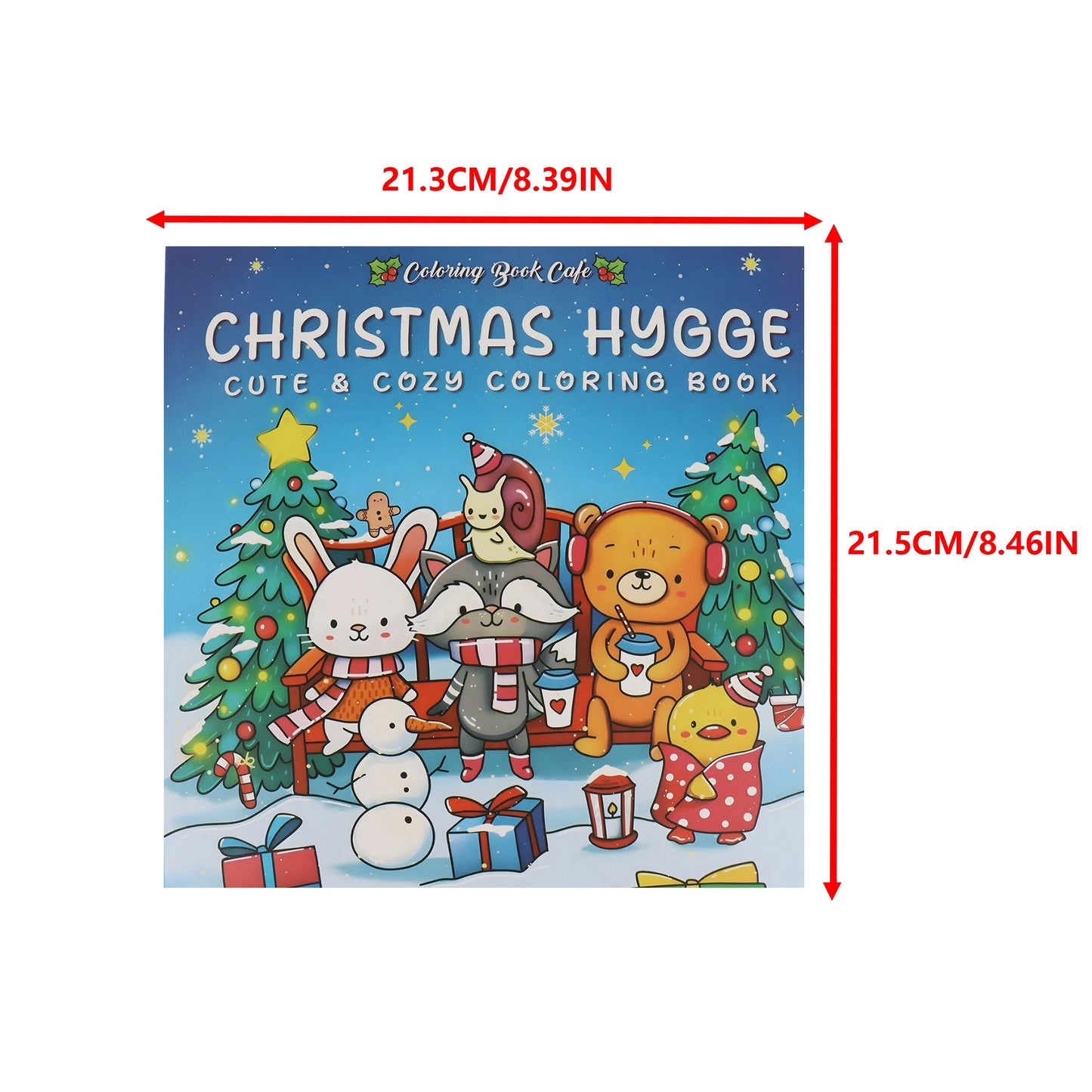 Coloring Book For Adults And Teens Featuring Adorable Christmas Creatures Cartoon Coloring Book To Relax In A Cozy Hygge Moment