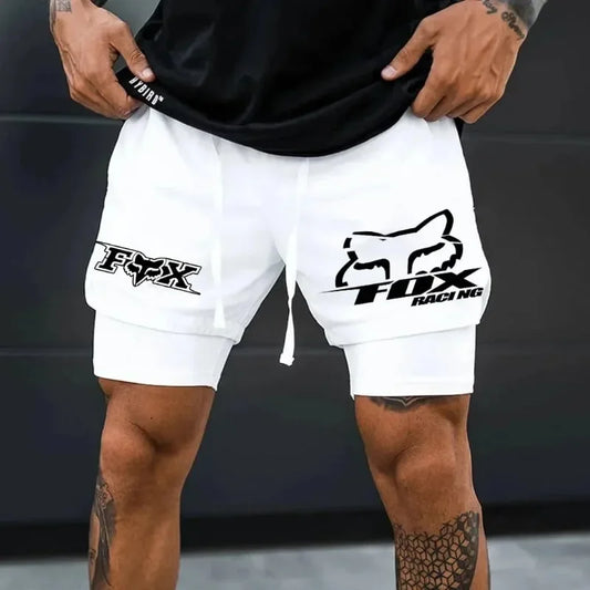 Men's Quick Drying Two-piece Fake Shorts, Fashionable And Trendy, Train, Bicycle, Leisure, Running, Motorcycle Shorts
