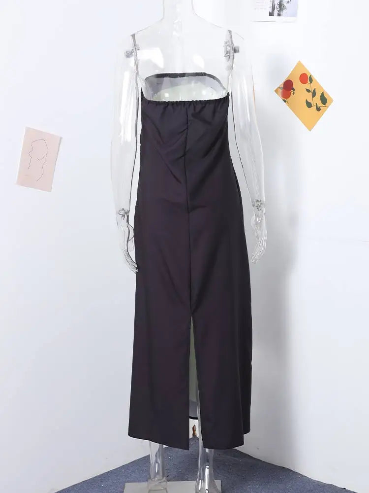 Fashion Loose Off Shoulder Contrast Color Dresses Summer Avocado Print Strapless Dress Women 2024 Sexy Ladies Holiday Streetwear