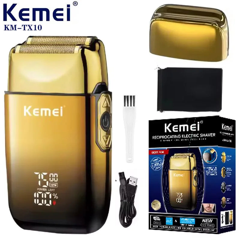 Kemei TX10 Electric Shaver Hair Rechargeable Beard Foil Razor For Men Bald Head Shaving for Men Machine