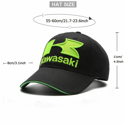 Kawasaki Motorcycle Riding Hat With F1 Racing Theme Design Suitable For Men And Women Car Fans Gift Outdoor Sports Duckbill Cap
