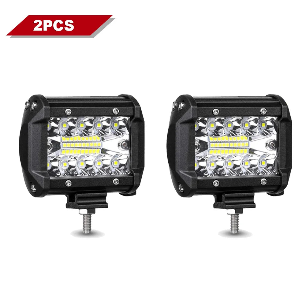 2pcs 4Inch 60W LED Light Bar with Tow Hitch Mounting Brackets Super Bright Car 4x4 Spotlights LED WorK Light for Trucks Offroad
