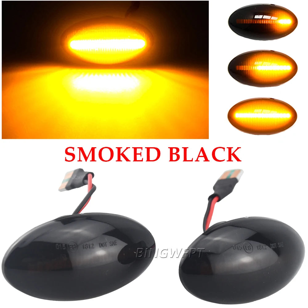 2pcs super bright For MINI Cooper R50 R52 LED Dynamic Side Marker Light Side Repeater Blinker Lamp