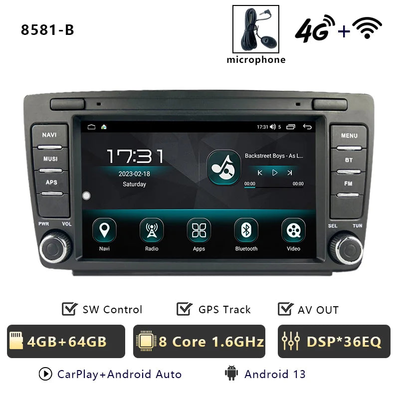 CHSTEK 7" Android Car Radio Wireless Carplay Multimedia for Skoda Octavia Mk2 A5 2004-2014 WIFI Bluetooth Plug and Play Canbus