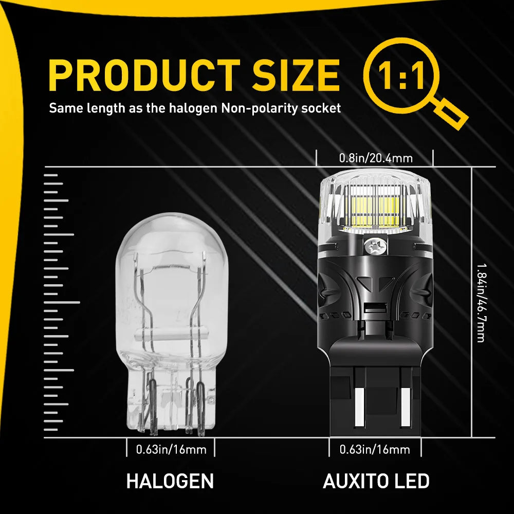 AUXITO 2X T20 7443 LED Bulb W21/5W 7440 W21W LED White Reverseing Light Car Parking Position Light DRL Daytime Running Lamp 12V