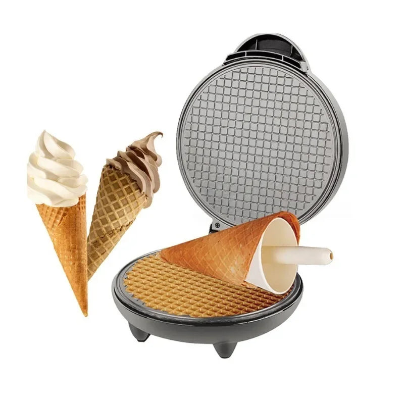 1200W Waffle Ice Cream Cone Maker Nonstick Plates Double Sided Heating Electric Waffle Cone Maker Machine for Waffle Cups