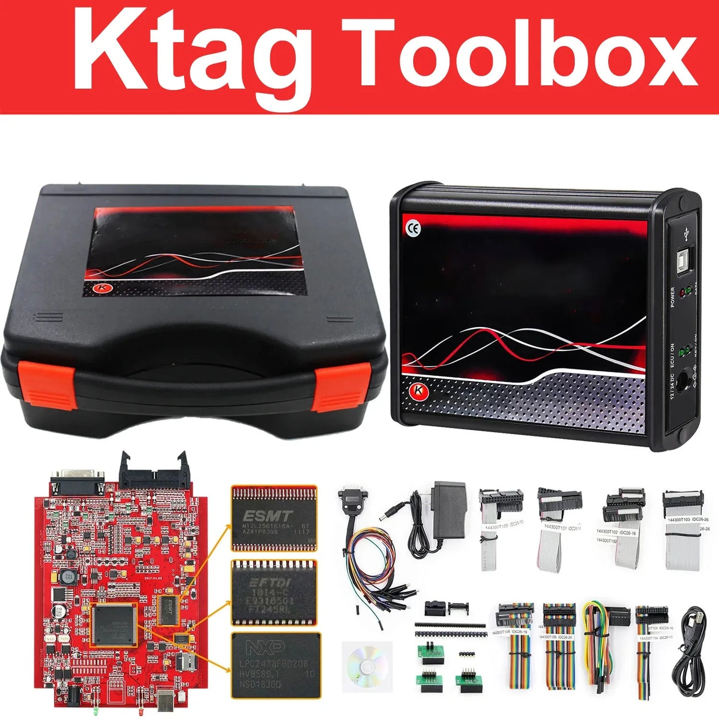 Kess Ktag Ecu programmer Kess V2 V5.017 Online 2.80 EU Red KTAG 7.020 2.25 ECU Chip Tuning Unlimited Repair Kit Complete Toolbox