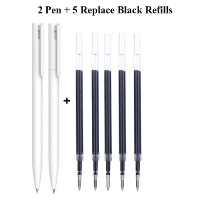 Original Xiaomi Mi Gel Pen 0.5mm Black Refill No Cap Bullet Pen Smooth Switzerland MIKRON Nib Japanese Ink OEM Blue Refills