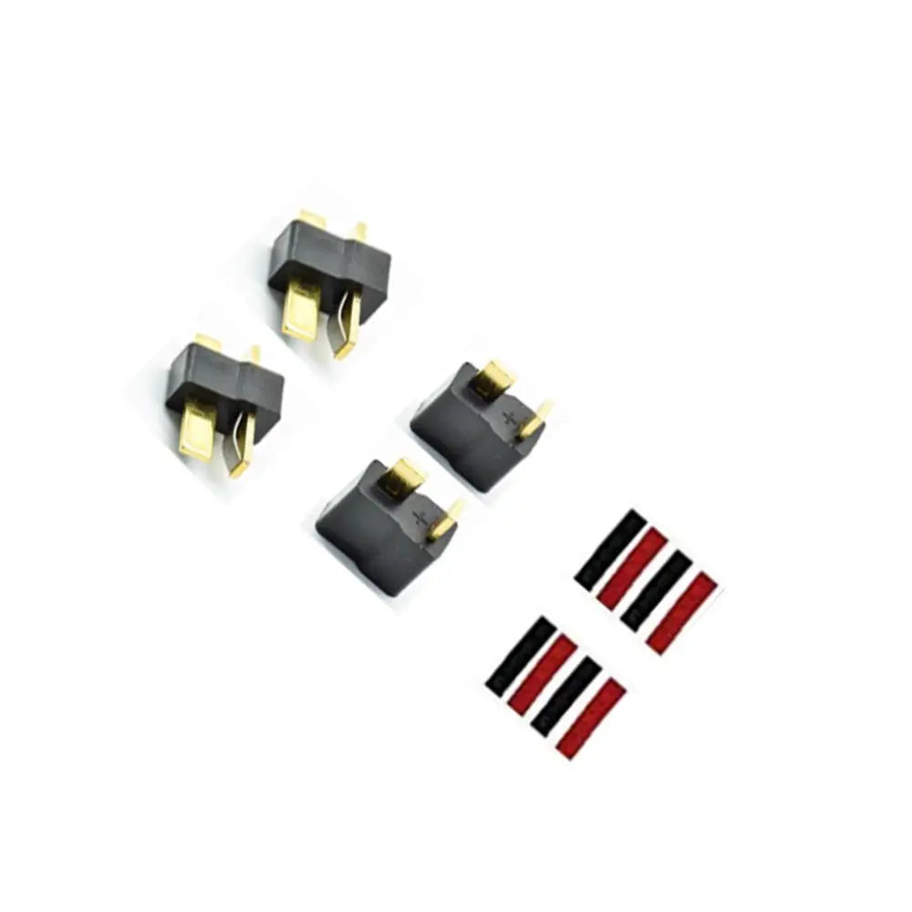 2/5/10 Pairs Red Black Ultra T-Plug Connectors Deans Style Male and Female with  heat Shrink Tubing For RC charger LiPo Battery