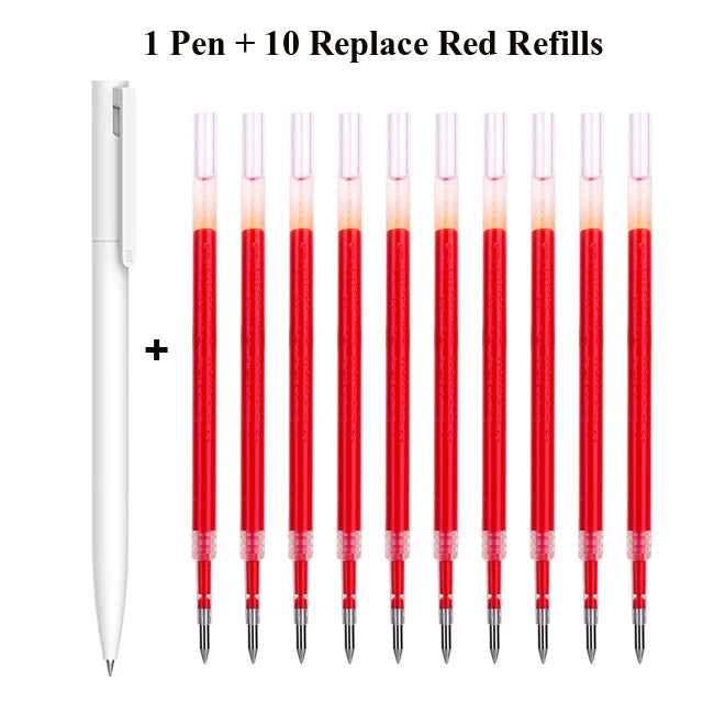 Original Xiaomi Mi Gel Pen 0.5mm Black Refill No Cap Bullet Pen Smooth Switzerland MIKRON Nib Japanese Ink OEM Blue Refills