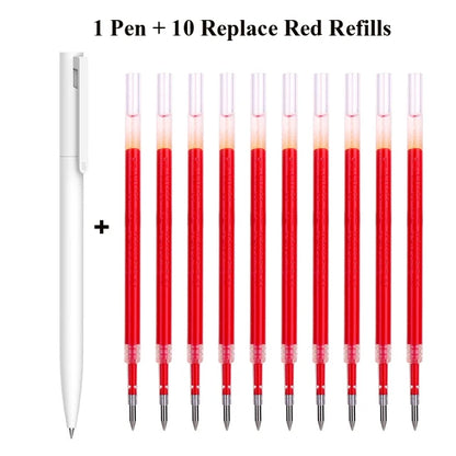 Original Xiaomi Mi Gel Pen 0.5mm Black Refill No Cap Bullet Pen Smooth Switzerland MIKRON Nib Japanese Ink OEM Blue Refills