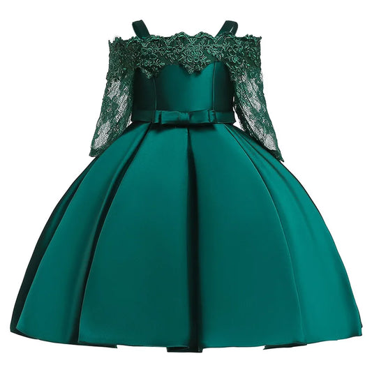2024 One Shoulder Princess Dress Kids Clothes For Girl Evening Wedding Party Gown Costume Children Clothing 3-10 Years Vestido