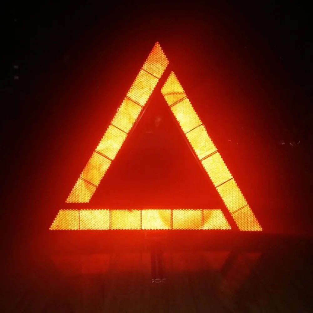 Car Foldable Reflective Tripod Emergency Breakdown Warning Triangle Night Road Safety Warning Tripod Reflective Accessories