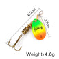 FISH KING Spinner Bait 3.9g 4.6g 7.4g 10.8g 15g Rotating Spinners Spoon Lures pike Metal With Treble Hooks Fishing Lure