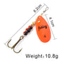 FISH KING Spinner Bait 3.9g 4.6g 7.4g 10.8g 15g Rotating Spinners Spoon Lures pike Metal With Treble Hooks Fishing Lure
