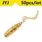 50pcs 4/5/6/8/9cm Soft Artificial Fishing Lures Swimbait Tail Grub Lures Worm Grub Lures Baits Silicone Lures Fishing Tackle