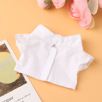 1PC Doll Shirt Pants For 20 cm Doll Clothes Black White Cute Mini Doll Clothes Dress Up Game Toys Doll Accessories Kids Gift