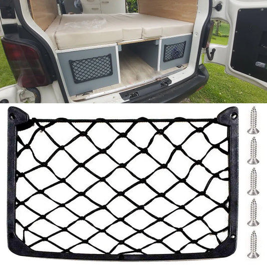 Framed Stretch Mesh Net Pocket Car Auto RV Trunk Motorhome Home Cargo Organization Storage For VW T5 T6 Fiat Ducato Ford Transit