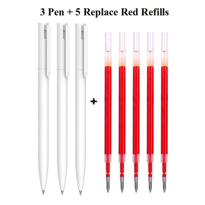 Original Xiaomi Mi Gel Pen 0.5mm Black Refill No Cap Bullet Pen Smooth Switzerland MIKRON Nib Japanese Ink OEM Blue Refills