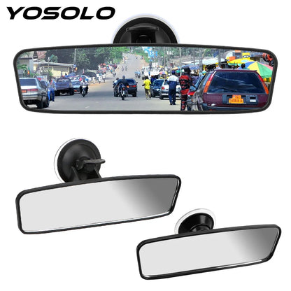 YOSOLO360° Rotates Interior Rear View Mirror Adjustable Suction Cup Car Rear Mirror Wide-angle Rearview Mirror Universal