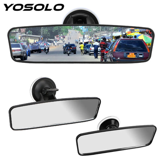 YOSOLO360° Rotates Interior Rear View Mirror Adjustable Suction Cup Car Rear Mirror Wide-angle Rearview Mirror Universal