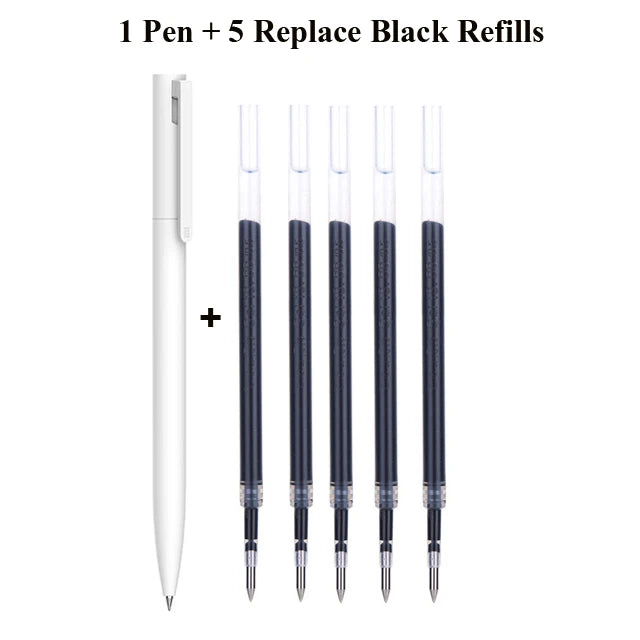 Original Xiaomi Mi Gel Pen 0.5mm Black Refill No Cap Bullet Pen Smooth Switzerland MIKRON Nib Japanese Ink OEM Blue Refills