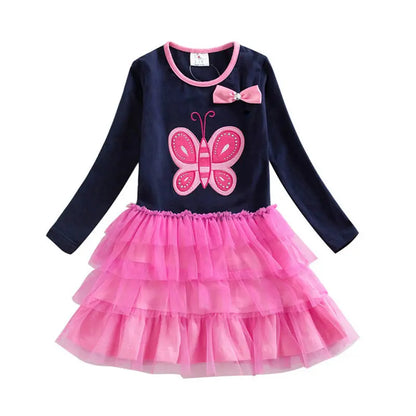 DXTON Kids Girls Dress Winter Princess Girls Party Dress Long Sleeve Baby Children's Clothing Birthday Gown Vestidos Robe Fille