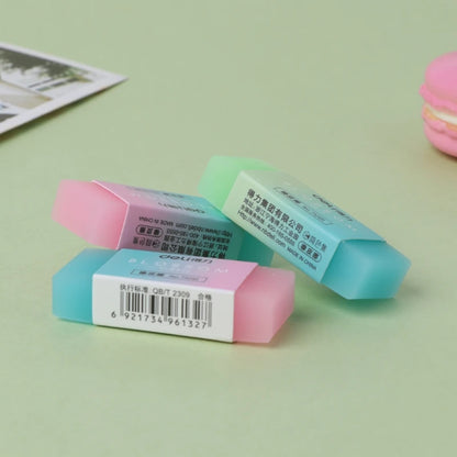 P82F Soft Durable Flexible Cube Cute Colored Pencil Rubber Erasers For School Kids