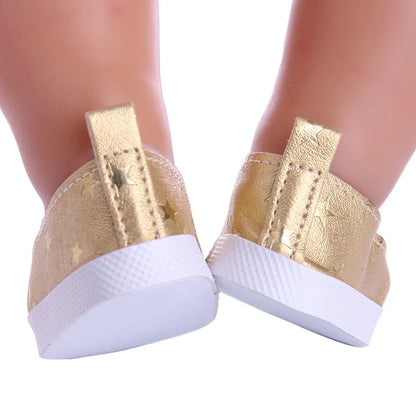 Discounts! 7.5 cm Doll Shoes For 16-18 Inch Girl/Boy Doll & New Born Baby Doll 43 cm & Our Generation Doll Clothes Accessories