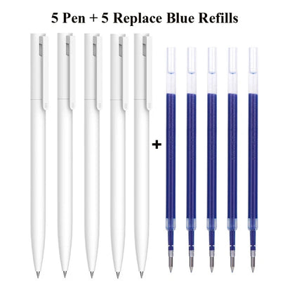 Original Xiaomi Mi Gel Pen 0.5mm Black Refill No Cap Bullet Pen Smooth Switzerland MIKRON Nib Japanese Ink OEM Blue Refills