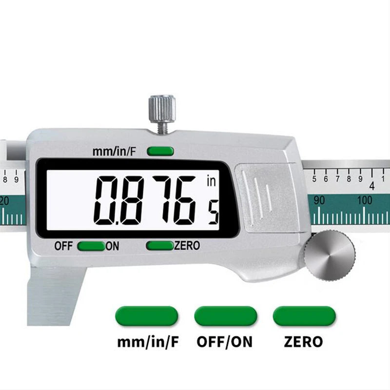 Stainless Steel Digital Display Caliper 150mm Fraction/MM/Inch High Precision Stainless Steel LCD Vernier Caliper Measuring Tool