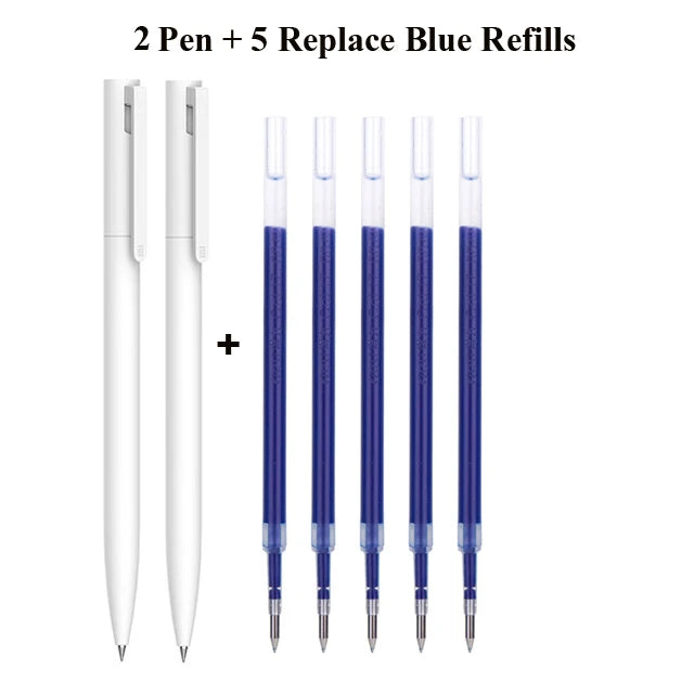 Original Xiaomi Mi Gel Pen 0.5mm Black Refill No Cap Bullet Pen Smooth Switzerland MIKRON Nib Japanese Ink OEM Blue Refills