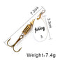 FISH KING Spinner Bait 3.9g 4.6g 7.4g 10.8g 15g Rotating Spinners Spoon Lures pike Metal With Treble Hooks Fishing Lure