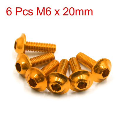 X Autohaux M6x20mm Orange Hexagon License Plates Fairing Bolts Screw Nut 6/8/15/20pcs Universal For Motorcycle Scooters