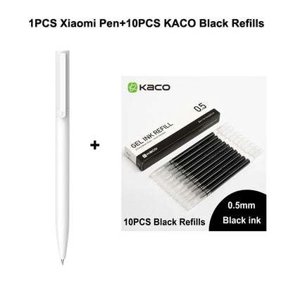 Original Xiaomi Mi Gel Pen 0.5mm Black Refill No Cap Bullet Pen Smooth Switzerland MIKRON Nib Japanese Ink OEM Blue Refills