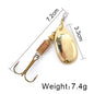 FISH KING Spinner Bait 3.9g 4.6g 7.4g 10.8g 15g Rotating Spinners Spoon Lures pike Metal With Treble Hooks Fishing Lure