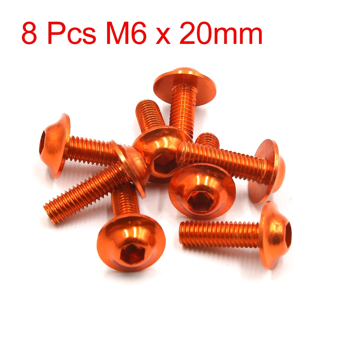 X Autohaux M6x20mm Orange Hexagon License Plates Fairing Bolts Screw Nut 6/8/15/20pcs Universal For Motorcycle Scooters